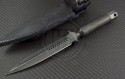 Microtech Knives Custom ADO D/E Fixed Knife (5.5in Black Plain CPM 3V) MTC-0022 - Front