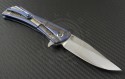 Microtech Knives Custom Bronze Closer S/E Flipper Knife (3.1in Mirror Polished Plain ELMAX) MTC-0028 - Back