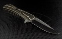 Microtech Knives Custom Bronze Hara S/E Flipper Knife (3.1in Mirror Polished Plain ELMAX) MTC-0009 - Back