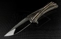 Microtech Knives Custom Bronze Hara S/E Flipper Knife (3.1in Mirror Polished Plain ELMAX) MTC-0009 - Front
