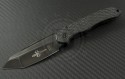 Microtech Knives Custom Carbon Fiber Anax T/E Folder Knife (3.5in DLC Plain) MTC-0025 - Front