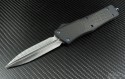 Microtech Knives Custom Carbon Fiber Combat Troodon D/E Automatic OTF D/A Knife (3.75in Damascus Plain ) CT-CF-PDAM - Front