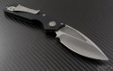 Microtech Knives Custom Carbon Fiber DOC S/E Automatic Folder S/A Knife (3.25in Black Plain) DOC-C-KS-ALUM-SW - Back