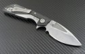 Microtech Knives Custom Carbon Fiber DOC S/E Flipper Knife (3.5in Crushed Ice Plain) DOC-C-MA-ICE - Back