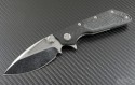 Microtech Knives Custom Carbon Fiber DOC S/E Flipper Knife (3.5in Crushed Ice Plain) DOC-C-MA-ICE - Front