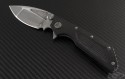 Microtech Knives Custom Carbon Fiber DOC S/E Flipper Knife (3.5in Mirror Polished Plain) doc-c-ma-cf-hp - Front
