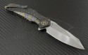 Microtech Knives Custom Carbon Fiber Matrix S/E Flipper Knife (3.75in Satin Plain ELMAX) MTC-0001 - Back