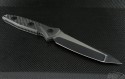 Microtech Knives Custom Carbon Fiber Socom Alpha T/E Fixed Knife (5in Black Plain 154-CM) s-alpha-c-bl-te - Back