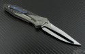 Microtech Knives Custom Carbon Fiber Socom Bravo S/E Folder Knife (4in Mirror Polished Plain) S-Bravo-CP-HP - Back