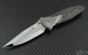 Microtech Knives Custom Carbon Fiber Socom Bravo S/E Folder Knife (4in Mirror Polished Plain) S-Bravo-CP-HP - Front