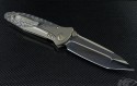 Microtech Knives Custom Carbon Fiber Socom Bravo T/E Folder Knife (4in Black Plain) S-Bravo-TE - Back