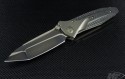 Microtech Knives Custom Carbon Fiber Socom Bravo T/E Folder Knife (4in Black Plain) S-Bravo-TE - Front