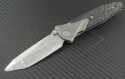 Microtech Knives Custom Carbon Fiber Socom Bravo T/E Folder Knife (4in Mirror Polished Plain) MTC-0018 - Front
