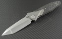 Microtech Knives Custom Carbon Fiber Socom Bravo T/E Folder Knife (4in Satin Plain) MTC-0017 - Front
