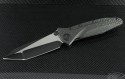 Microtech Knives Custom Carbon Fiber Socom Delta T/E Folder Knife (4in Black Plain) sd-c-cf-blk2 - Front