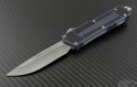 Microtech Knives Custom Gray Scarab S/E Automatic OTF D/A Knife (3.44in Stonewashed Plain CPM-154) VNT-0116 - Front