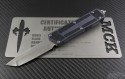 Microtech Knives Custom Gray Scarab T/E Automatic OTF D/A Knife (3.44in Stonewashed Plain) scrb-c-te-gmg - Front