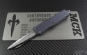Microtech Knives Custom Gray Troodon S/E Automatic OTF D/A Knife (3.1in Mirror Polished Plain) tr-c-hp-gmg - Front