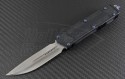 Microtech Knives Custom Scarab D/E Automatic OTF D/A Knife (3.44in Stonewashed Plain ELMAX) MTC-0012 - Front