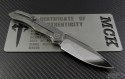 Microtech Knives Custom Silver Anax S/E Folder Knife (3.5in Mirror Polished Plain) anax-c-hp-ti - Back