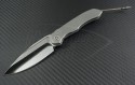 Microtech Knives Custom Silver Anax S/E Folder Knife (3.5in Mirror Polished Plain) anax-ti-hp - Front