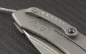 Microtech Knives Custom Silver Anax S/E Folder Knife (3.5in Stonewashed Plain ELMAX) MTC-0034 - Additional View