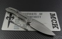 Microtech Knives Custom Silver Anax S/E Folder Knife (3.5in Stonewashed Plain) anax-c-sw-ti - Back