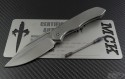 Microtech Knives Custom Silver Anax S/E Folder Knife (3.5in Stonewashed Plain) anax-c-sw-ti - Front