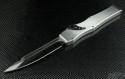 Microtech Knives Custom Stainless Steel Halo V S/E Automatic OTF S/A Knife (4.6in Mirror Polished Plain) HALO-SS-HP - Front
