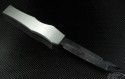 Microtech Knives Custom Stainless Steel Halo V T/E Automatic OTF S/A Knife (4.6in Damascus Plain ) HALO-SS-DAM - Back