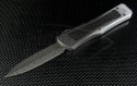 Microtech Knives Custom Stainless Steel Troodon D/E Automatic OTF D/A Knife (3in Damascus Plain ) MTC-0006 - Front