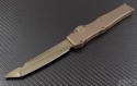 Microtech Knives Custom Tan Halo V T/E Automatic OTF S/A Knife (4.6in Color Coated Plain) HALO-C-TE-DT - Front