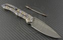 Microtech Knives Custom Titanium Anax S/E Folder Knife (3.5in Damascus Plain) VNT-0142 - Back