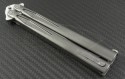 Microtech Knives Custom Titanium Tachyon 3 D/E Butterfly Knife (4.25in Stonewashed Plain ELMAX) MTC-0016 - Additional View