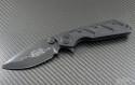 Microtech Knives DOC S/E Flipper Knife (3.875in Black Plain ELMAX) 153-1T - Front