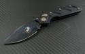 Microtech Knives DOC S/E Flipper S/A Knife (3.875in DLC Plain ELMAX) 154-1-DLC - Front