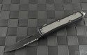 Microtech Knives Daytona S/E Automatic OTF D/A Knife (3in Black Part Serr S30-V) VNT-0089 - Front