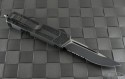Microtech Knives Gray Scarab S/E Automatic OTF D/A Knife (3.44in Black Part Serr S30-V) VNT-0090 - Back