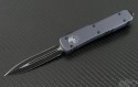 Microtech Knives Gray Ultratech D/E Automatic OTF D/A Knife (3.44in Black Plain ELMAX) UT-BS-2013 - Front
