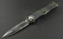 Microtech Knives Green Camo Combat Troodon D/E Automatic OTF D/A Knife (3.75in Color Coated Part Serr ELMAX) 142-2GC - Front