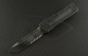 Microtech Knives Green Camo Scarab T/E Automatic OTF D/A Knife (3.44in Color Coated Part Serr ELMAX) 179-2GC - Front