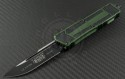 Microtech Knives Green Navy Scarab S/E Automatic OTF D/A Knife (3.44in Black Plain ELMAX) 182-1OD - Front