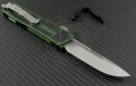 Microtech Knives Green Navy Scarab S/E Automatic OTF D/A Knife (3.44in Satin Plain ELMAX) 182-4OD - Back