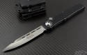 Microtech Knives Halo V S/E Automatic OTF S/A Knife (4.6in Stonewashed Plain ELMAX) 151-4 - Front