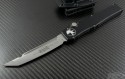 Microtech Knives Halo V T/E Automatic OTF S/A Knife (4.6in Stonewashed Plain ELMAX) 150-10 - Front