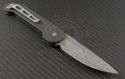 Microtech Knives LUDT S/E Automatic Folder S/A Knife (3.4in Damascus Plain ) HG-0002 - Back