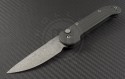 Microtech Knives LUDT S/E Automatic Folder S/A Knife (3.4in Damascus Plain ) HG-0002 - Front
