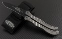 Microtech Knives Metal Metalmark S/E Butterfly Knife (3.875in Black Plain 154-CM) 170-1 - Front