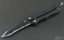 Microtech Knives Metal Metalmark S/E Butterfly Knife (3.875in Black Plain) 170-1K - Front