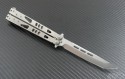 Microtech Knives Metal Tachyon II T/E Butterfly Knife (4.5in Satin Plain 154-CM) 172-4 - Back